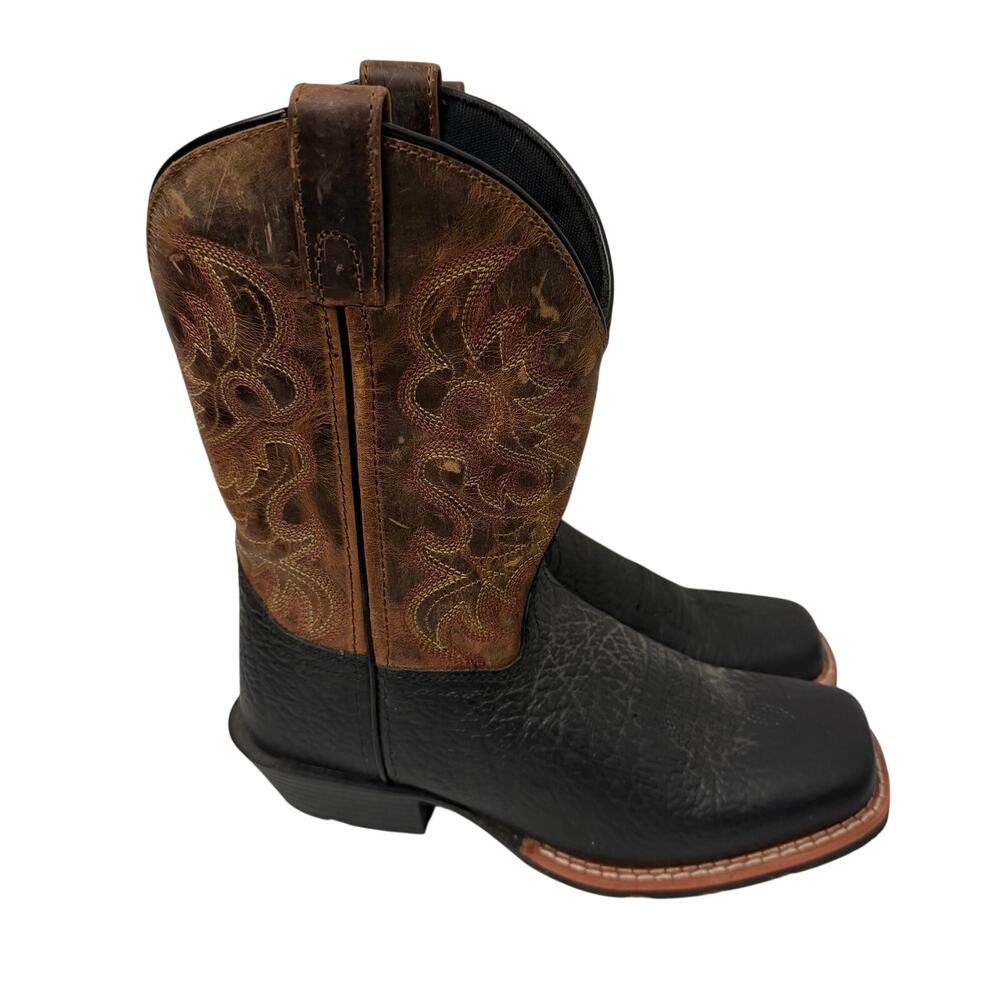 Dan Post Boots Boys Size 4 D Little River Cowboy Western Brown Leather Kids